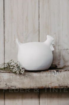 Henne Ruth - small - Keramik weiß